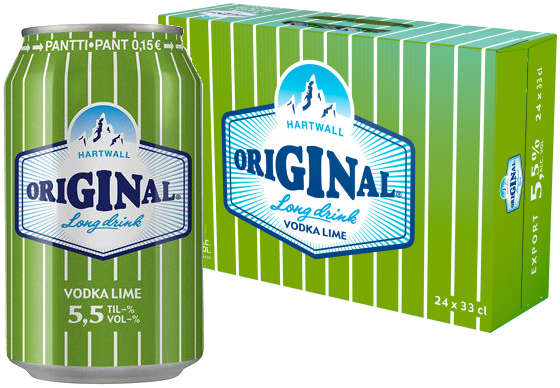 Hartwall Original Long Drink Lime 5,5% 33CL x 24