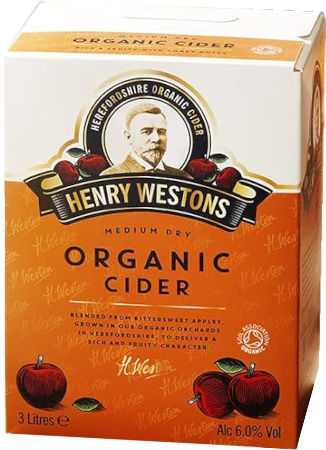 Henry Westons Organic Cider 6% 300cl BIB