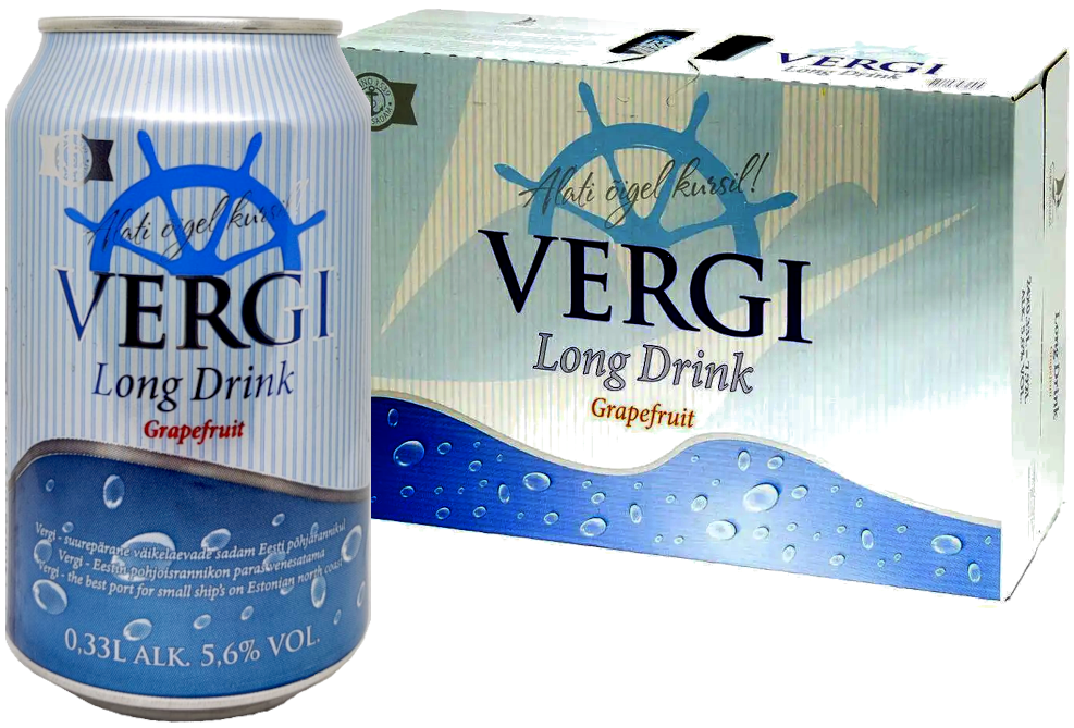 Vergi Long Drink Grapefruit 5,6% vol 33CL x 24