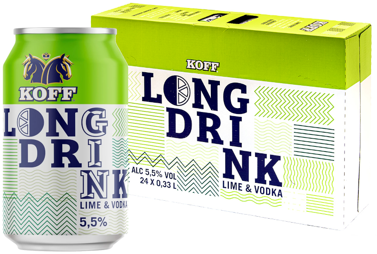 Koff Long Drink Lime&Vodka 5,5% 33CL x 24-0