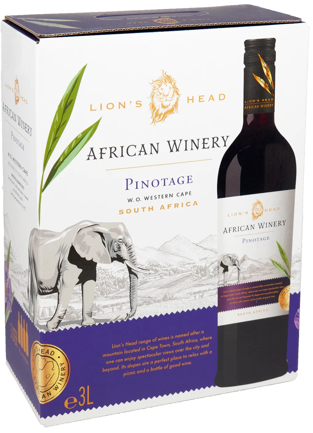 African Winery Pinotage 13% vol 300cl BIB-0