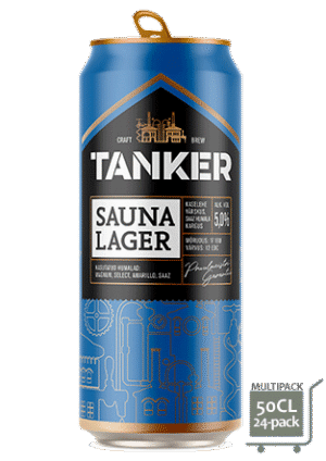 Tanker Premium Sauna Lager 5% vol 50CL x 24