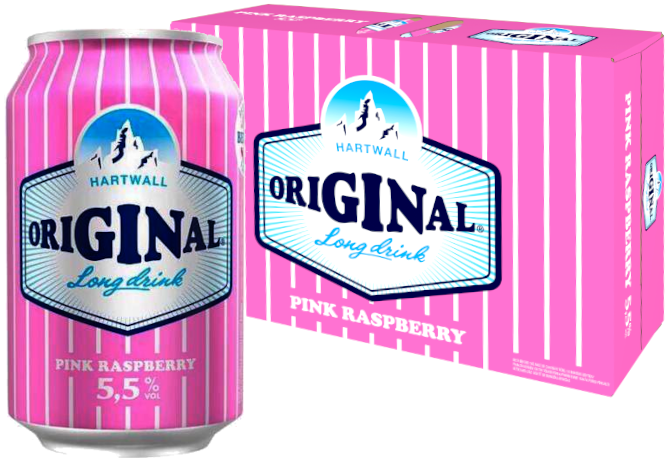 Hartwall Original Long Drink Pink Raspberry 5,5% vol 33CL x 24