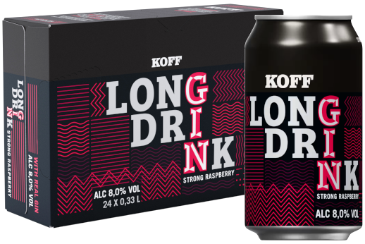 Koff Long Drink Strong Raspberry 8% vol 33CL x 24-0