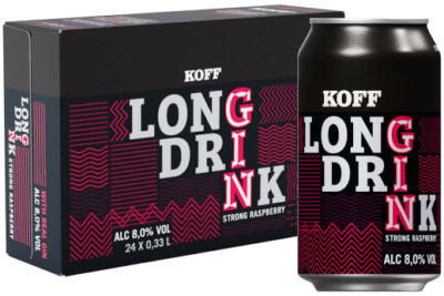 Koff Long Drink Strong Raspberry 8% vol 33CL x 24