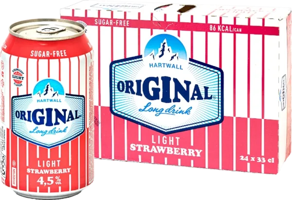 Hartwall Long Drink Light Strawberry 4,5% vol 33cl x 24